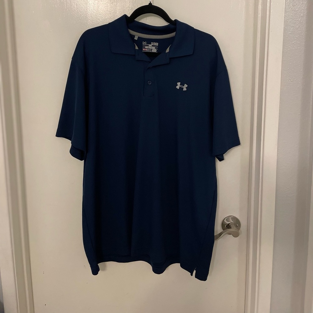 Under Armour Mens XL Navy Golf Shirt